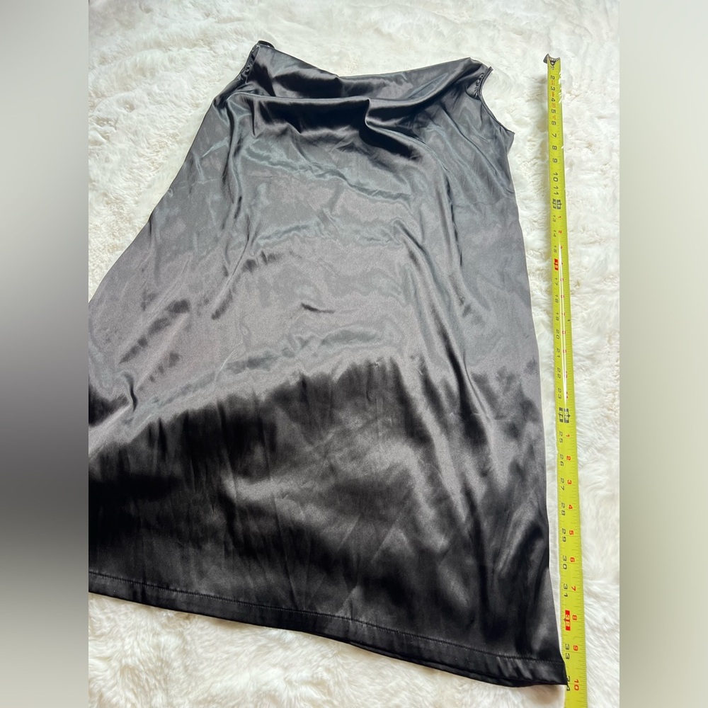 3XL black silk dress spaghetti strap